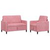vidaXL Soffgrupp med f&ouml;rvaring 2 st Rosa Polyester