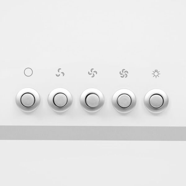 vidaXL Köksfläkt 90 cm rostfritt stål och härdat glas vit