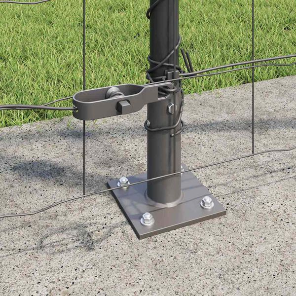 vidaXL St&auml;ngsel med stolpe Gr&aring; 1,2 x 25 m St&aring;l