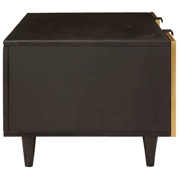 vidaXL Kaffeebord Svart och Guld 100 x 54 x 40 cm massivt mangoträ
