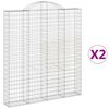 vidaXL Gabioner b&aring;gformade 2 st 200x30x220/240 cm galvaniserat j&auml;rn