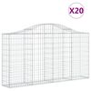 vidaXL Gabioner b&aring;gformade 20 st 200x30x100/120 cm galvaniserat j&auml;rn