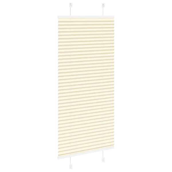 vidaXL Plisserad persienn cremef&auml;rgad 60x100cm tyg bredd 59,4cm