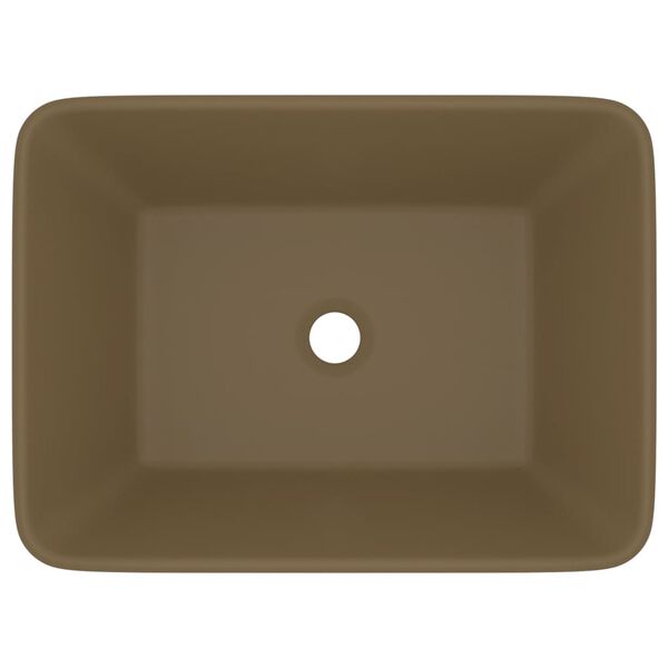 vidaXL Lyxigt handfat matt gräddvit 41x30x12 cm keramik