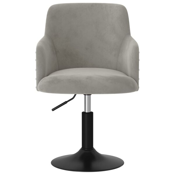 vidaXL Snurrbar matstol ljusgr&aring; sammet