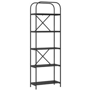vidaXL Hyllsystem 5 niv&aring;er 60 x 30 x 183 cm Konstruerat tr&auml; Svart Ek