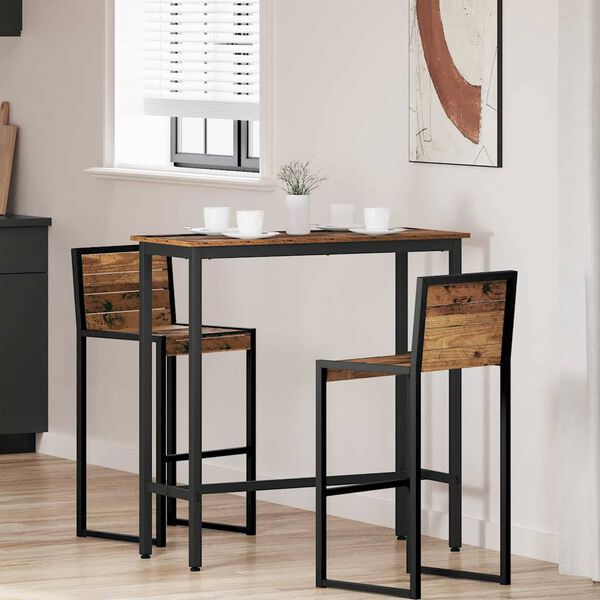 vidaXL bord Gammalt tr&auml; 100 x 40 x 100,5 cm Konstruerat tr&auml; och st&aring;l