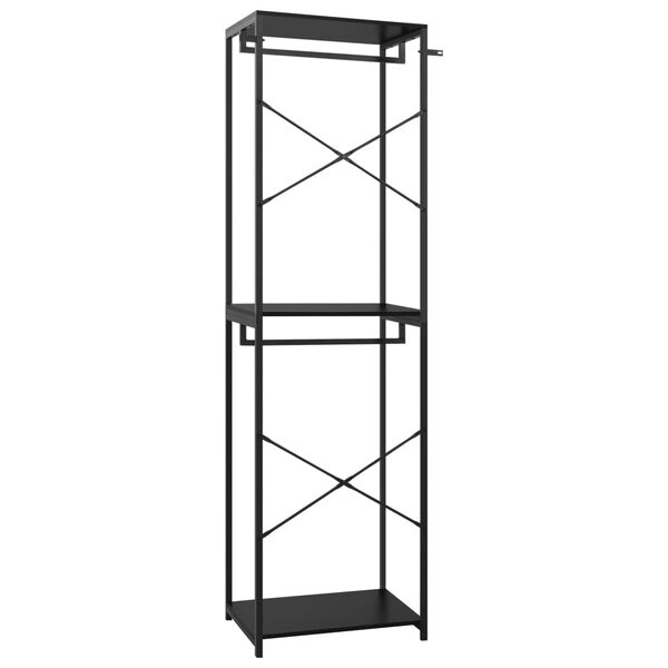 vidaXL Garderob svart 60x40x213 cm metall och sp&aring;nskiva