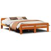 vidaXL S&auml;ngram utan madrass vaxbrun 150x200 cm massiv furu