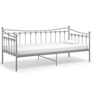 vidaXL S&auml;ngram b&auml;ddsoffa gr&aring; metall 90x200 cm