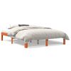 vidaXL S&auml;ngram utan madrass vaxbrun 135x190 cm massiv furu