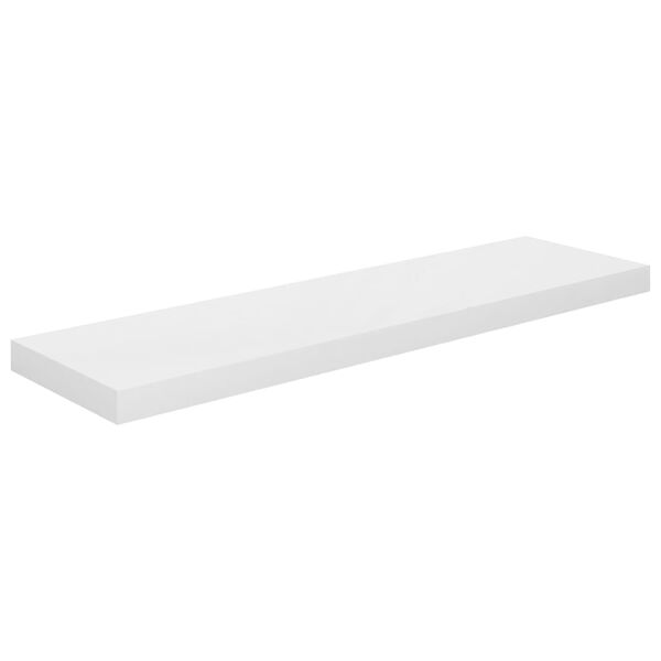 vidaXL Svävande vägghyllor 2 st vit högglans 90x23,5x3,8 cm MDF