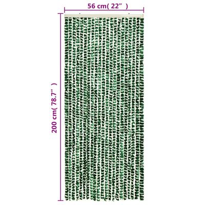 vidaXL Insektsgardin grön och vit 56x200 cm chenille