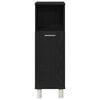 vidaXL Badrumsm&ouml;belset 3 pcs Svart 30 x 30 x 99,5 cm Konstruerat tr&auml;