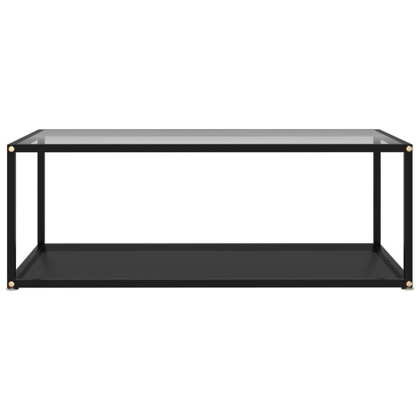 vidaXL Soffbord genomskinligt och svart 100x50x35 cm härdat glas