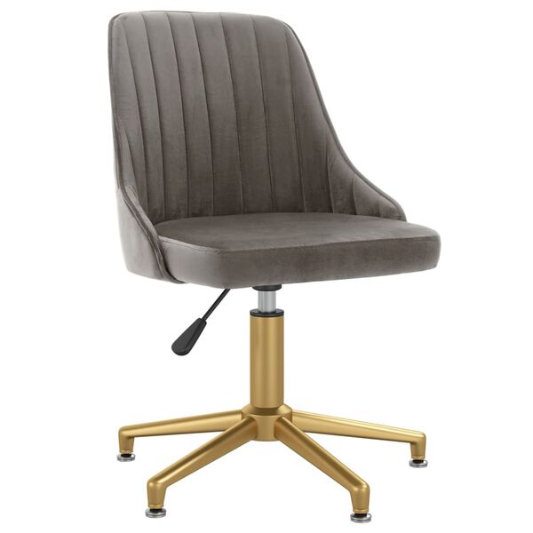 vidaXL Snurrbara matstolar 6 st ljusgr&aring; sammet