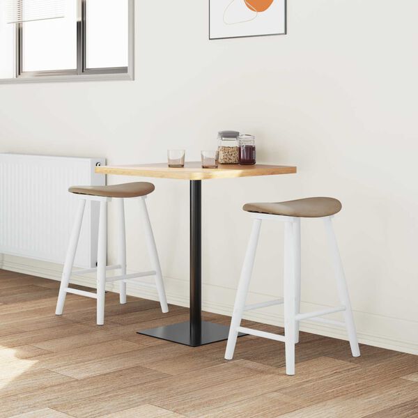 vidaXL Matstolar 2 pcs Vit 46 x 37 x 63 cm Massiv Gummitr&auml;