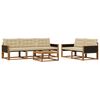 vidaXL Utomhussoffset med kudde 6 pcs Naturlig och Beige