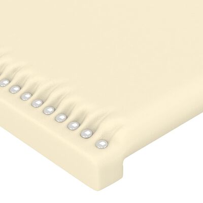 vidaXL Sänggavel med kanter gräddvit 93x16x118/128 cm konstläder