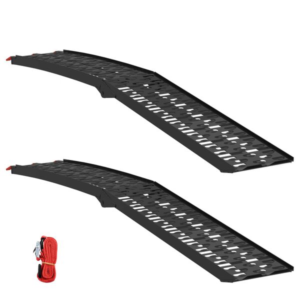 vidaXL Lastnings Ramp 2 pcs Svart 222 x 29 x 14 cm Aluminium