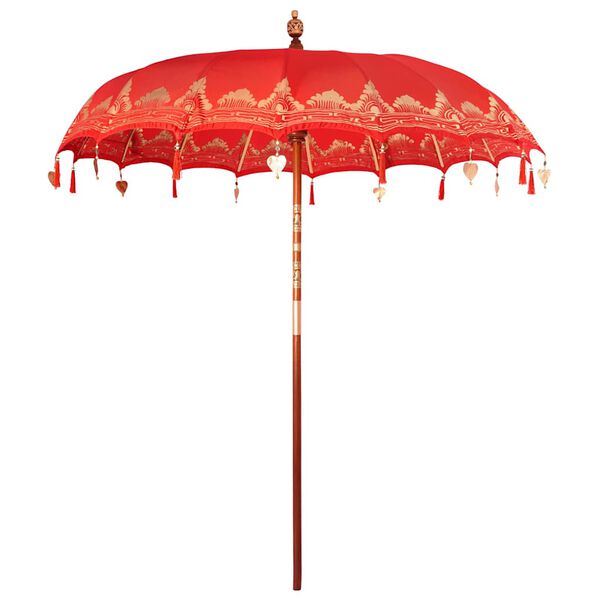 vidaXL Balinesisk Parasol R&ouml;d 215 x 215 x 260 cm Bomull