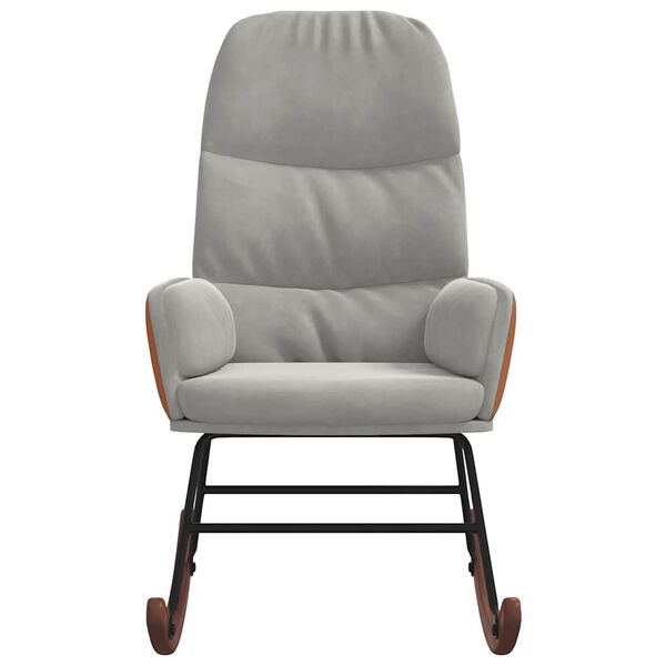 vidaXL Gungstol ljusgrå sammet