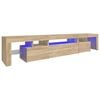 vidaXL Tv-b&auml;nk med LED-belysning sonoma ek 215x36,5x40 cm