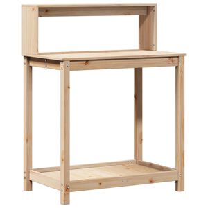 vidaXL V&auml;xtbord med hylla 82,5x50x109,5 cm massiv furu