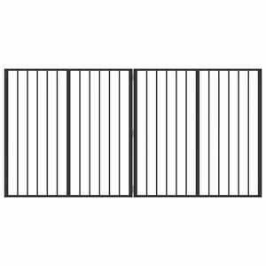 vidaXL Hundgrind 2 pcs Svart 100 x 100 cm Galvaniserat St&aring;l