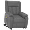 vidaXL Massagefåtölj med uppresningshjälp grå konstläder
