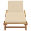 vidaXL Solstol Reclining Beige 200 x 67 x 84cm Massivt akaciaträ