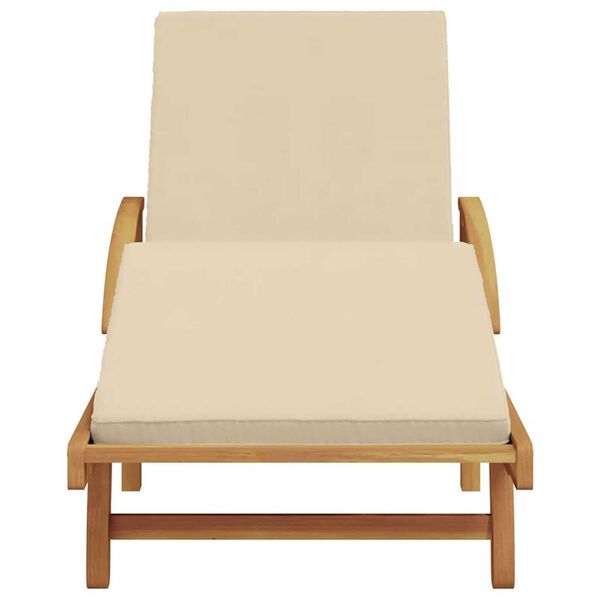 vidaXL Solstol Reclining Beige 200 x 67 x 84cm Massivt akaciaträ