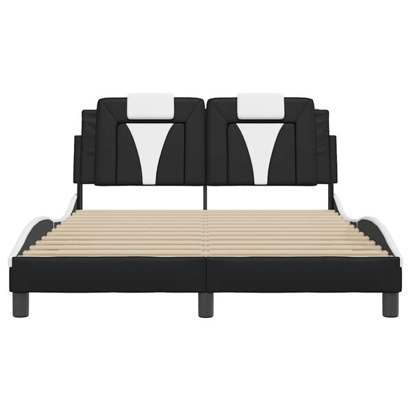 vidaXL Bed Frame "Viana" without Mattress Black and White 120x200 cm Faux Leather