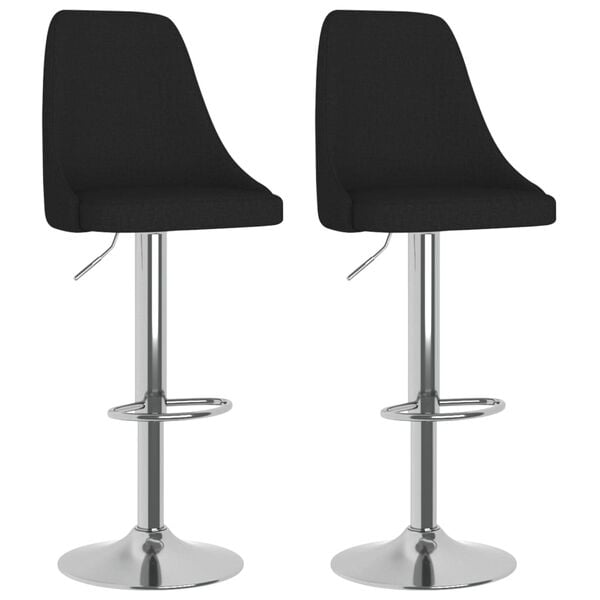 vidaXL Barstolar 2 st svart tyg