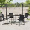 vidaXL Trädgårdsmöbelset 5 pcs Svart Textilene och pulverlackerad stål