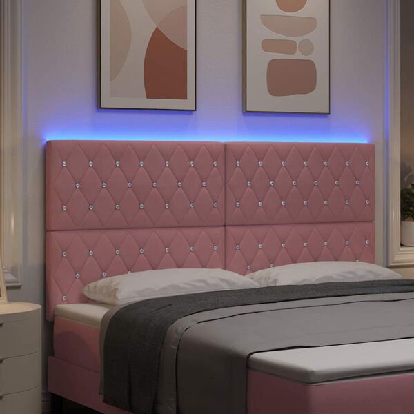 vidaXL LED huvuddyna med LED -remsljus Rosa 180 cm Polyester