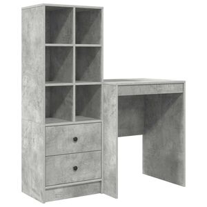 vidaXL Skrivbord Betonggr&aring; 105,5 x 50 x 127 cm 2 st