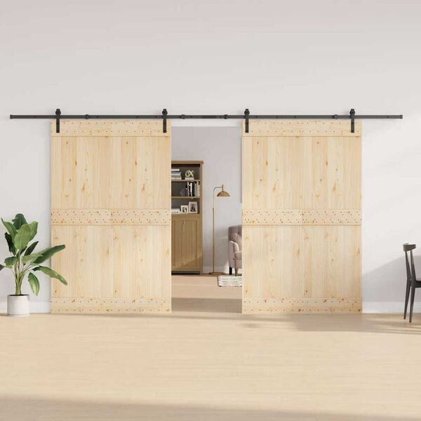 vidaXL Skjutd&ouml;rrsbeslag 427 cm st&aring;l svart