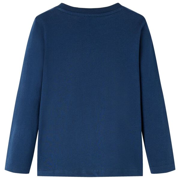 T-shirt med l&aring;nga &auml;rmar f&ouml;r barn marinbl&aring; 128