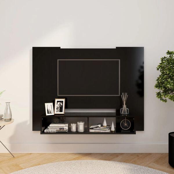 vidaXL V&auml;ggmonterat tv-sk&aring;p svart 120x23,5x90 cm konstruerat tr&auml;