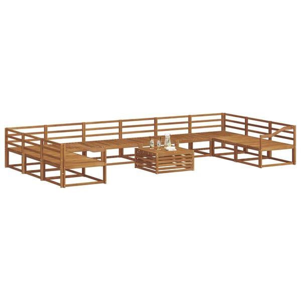 vidaXL Utomhussoffset 11 pcs Naturf&auml;rg Massivt Akaciatr&auml;