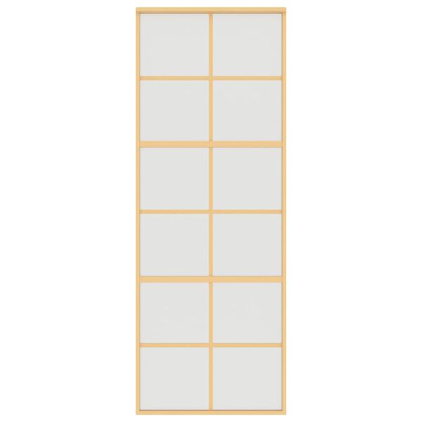 vidaXL Skjutdörr guld 76x205 cm frostat ESG-glas och aluminium