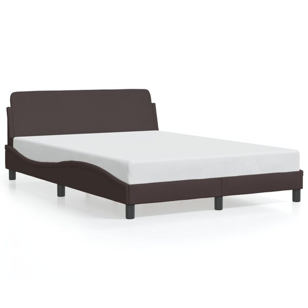 vidaXL Bed Frame "Dover" Dark Brown 120x200 cm Fabric