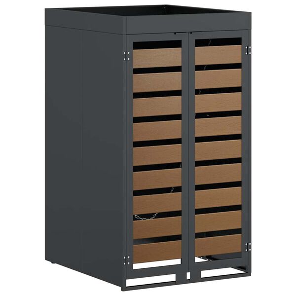 vidaXL Sopsäckslagring med planteringstak för 240L behållare Antracit