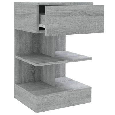 vidaXL Sängbord 2 st grå sonoma 40x35x65 cm konstruerat trä