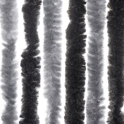 vidaXL Insektsgardin grå och svart 90x200 cm chenille