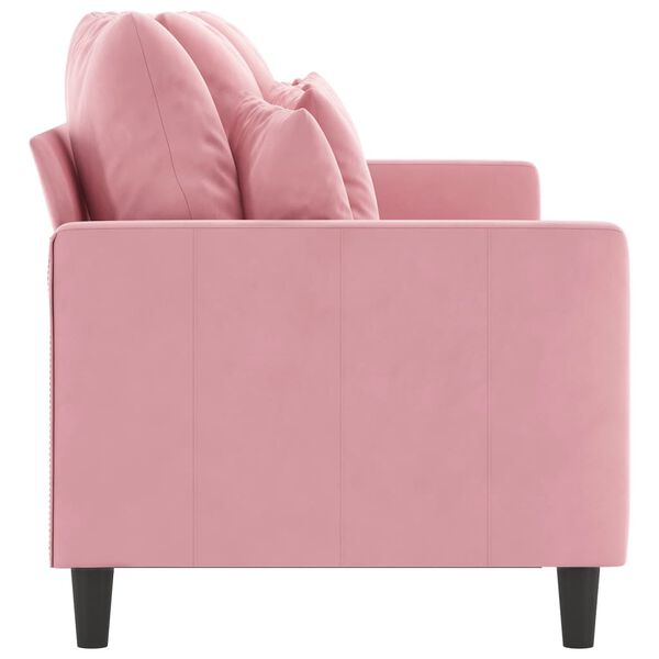 vidaXL 3-sitssoffa rosa 180 cm sammet