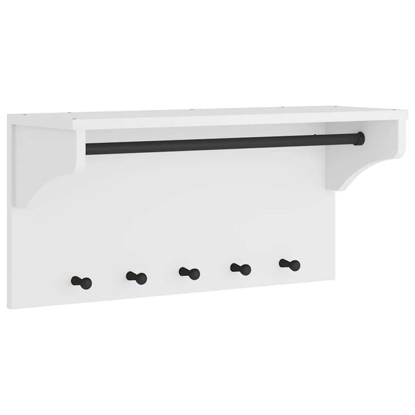 vidaXL V&auml;ggh&auml;ngd kl&auml;dh&auml;ngare "SANDNES" vit 87x30x42 cm massiv tr&auml; furu