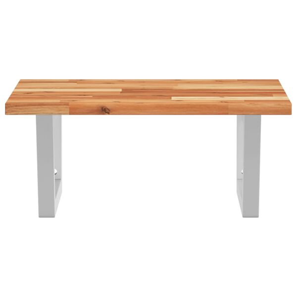 vidaXL V&auml;ggmonterad handfatshylla st&aring;l och massivt akaciatr&auml;