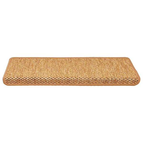 vidaXL Trappstegsmattor sj&auml;lvh&auml;ftande sisal 15 st 65x21x4 cm Sisal